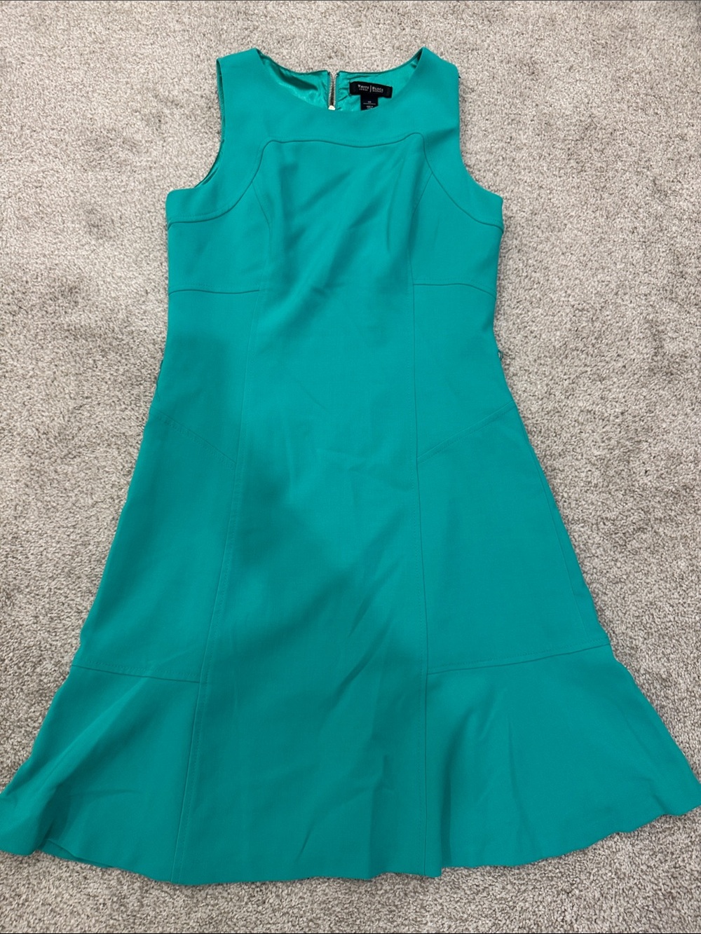 Teal Sleeveless A-Line Midi Dress
